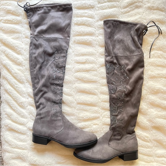 NWOT Sam Edelman Circus Princeton Embroidered Thigh Boots Size 8 - Picture 3 of 9